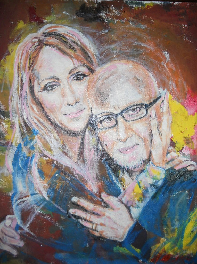 Celine Dion et René  -peinture AVD 7.10.2015 017