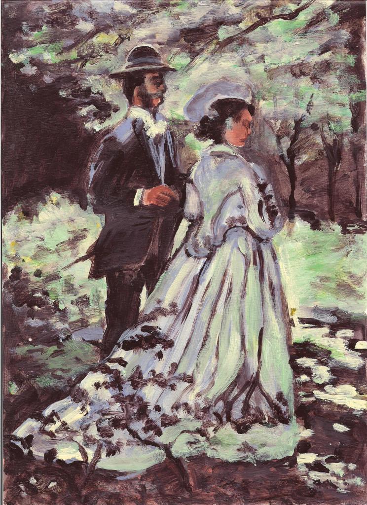 peinture AVD aprés C.Monet Les promeneurs 001