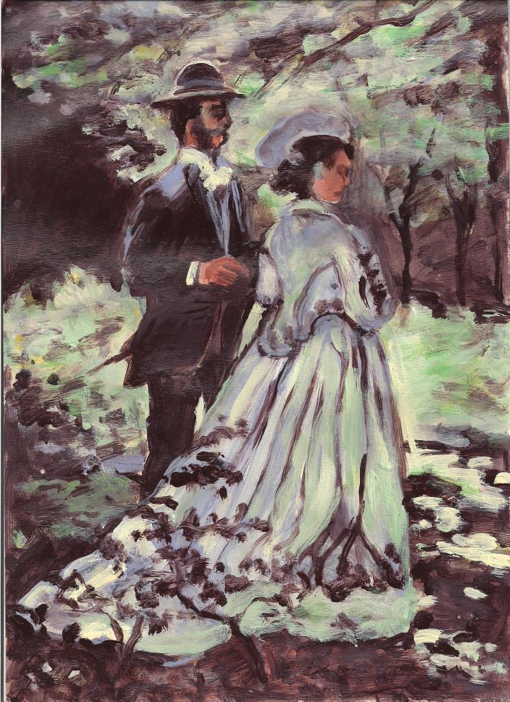 peinture AVD aprés C.Monet Les promeneurs 001